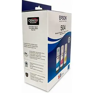 Botellas De Tinta Epson T504 Para Impresora Ecotank - Pack De 3 - Colores Surtidos