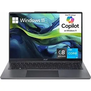 Laptop Acer Al16-31P-39By Core I3-N305 8/512 Gb Ssd Gris Oscuro