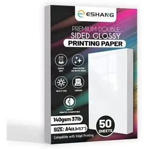 Papel Fotográfico Para Impresora, Papel Couche Para Imprimir, Papel Fotografico Doble Cara, 50 Hojas De Papel De Impresión Brillante Doble Cara