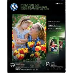 Papel Fotográfico Hp Everyday Glossy Q8723A - 50 Hojas - Carta - 200 Gr